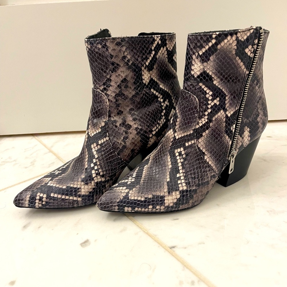 All Saints Aster faux snakeskin bootie